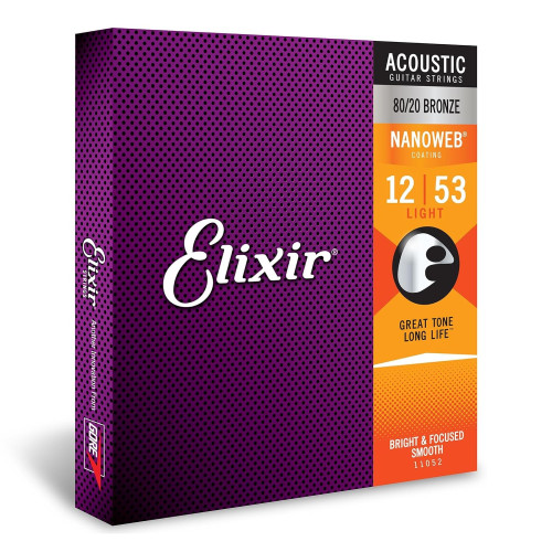 Elixir 11052 Nanoweb Custom Light Phosphor Bronze Acoustic Strings