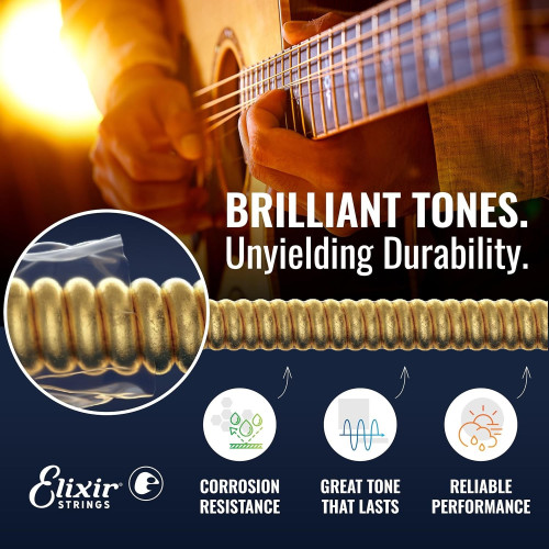 Elixir 11002 Nanoweb Phosphor Bronze Acoustic Guitar Strings - Superior Sound and Durability