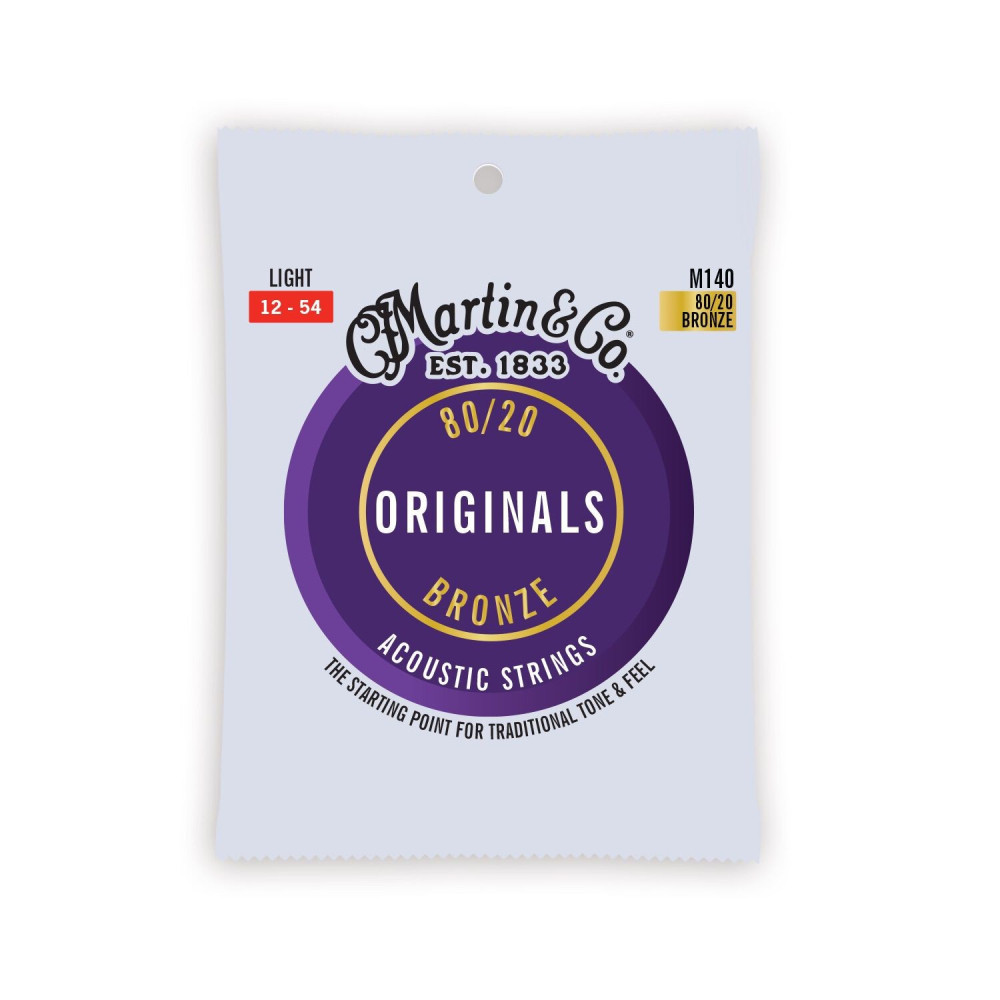 Martin Originals M140 80/20 Light Acoustic Guitar Strings