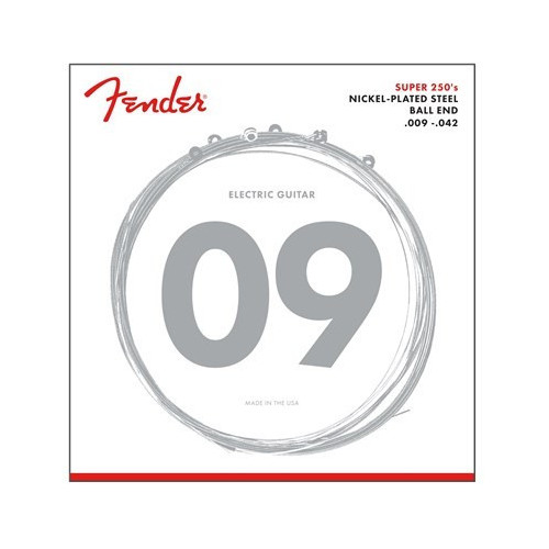 Fender Electric Guitar String Super 250 - Nickel Plated .009-.042 250L