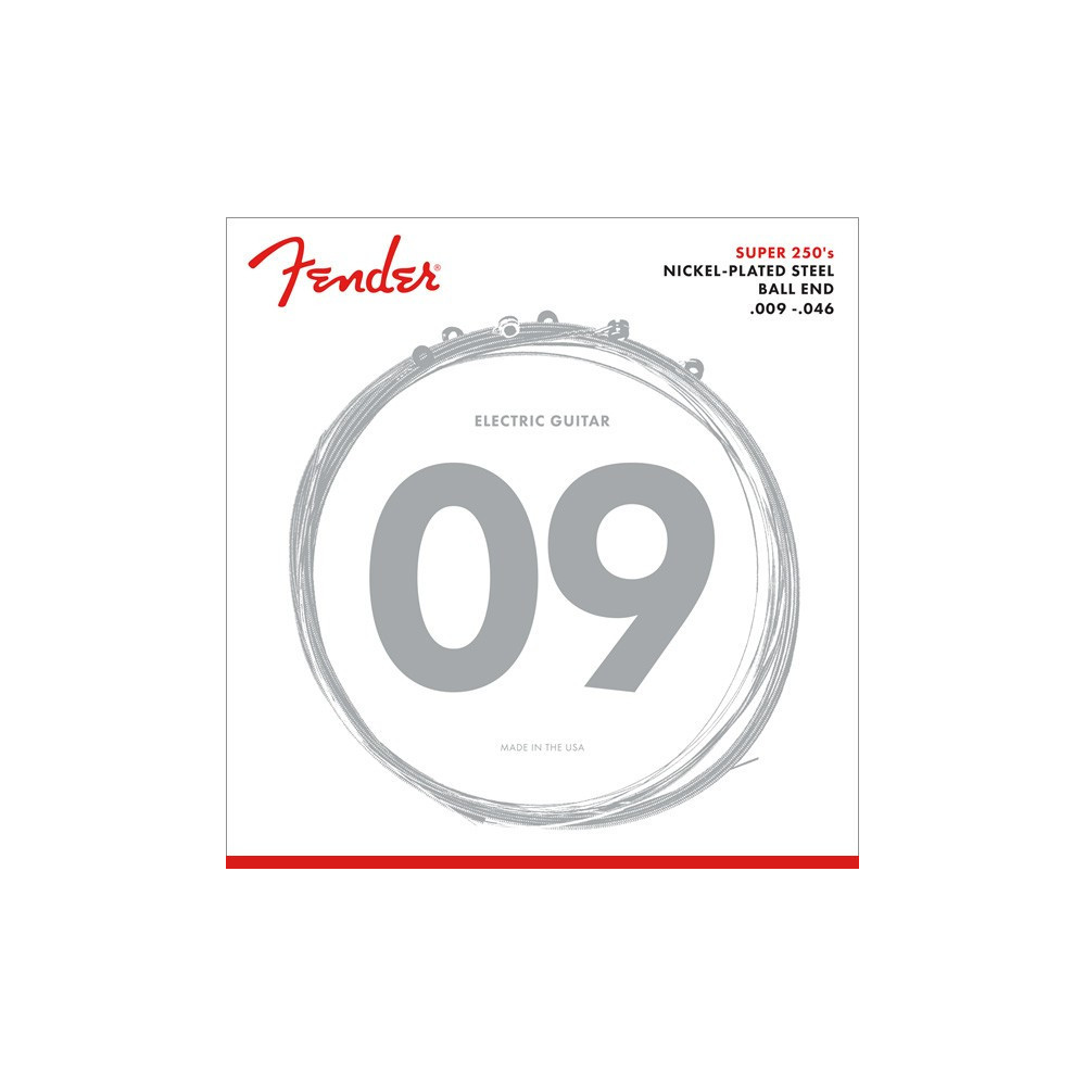 Fender Electric Guitar String Super 250 - Nickel Plated .009-.046 250LR