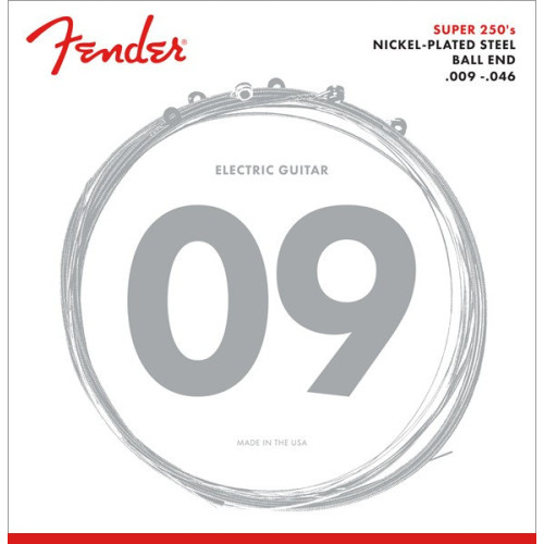 Fender Electric Guitar String Super 250 - Nickel Plated .009-.046 250LR