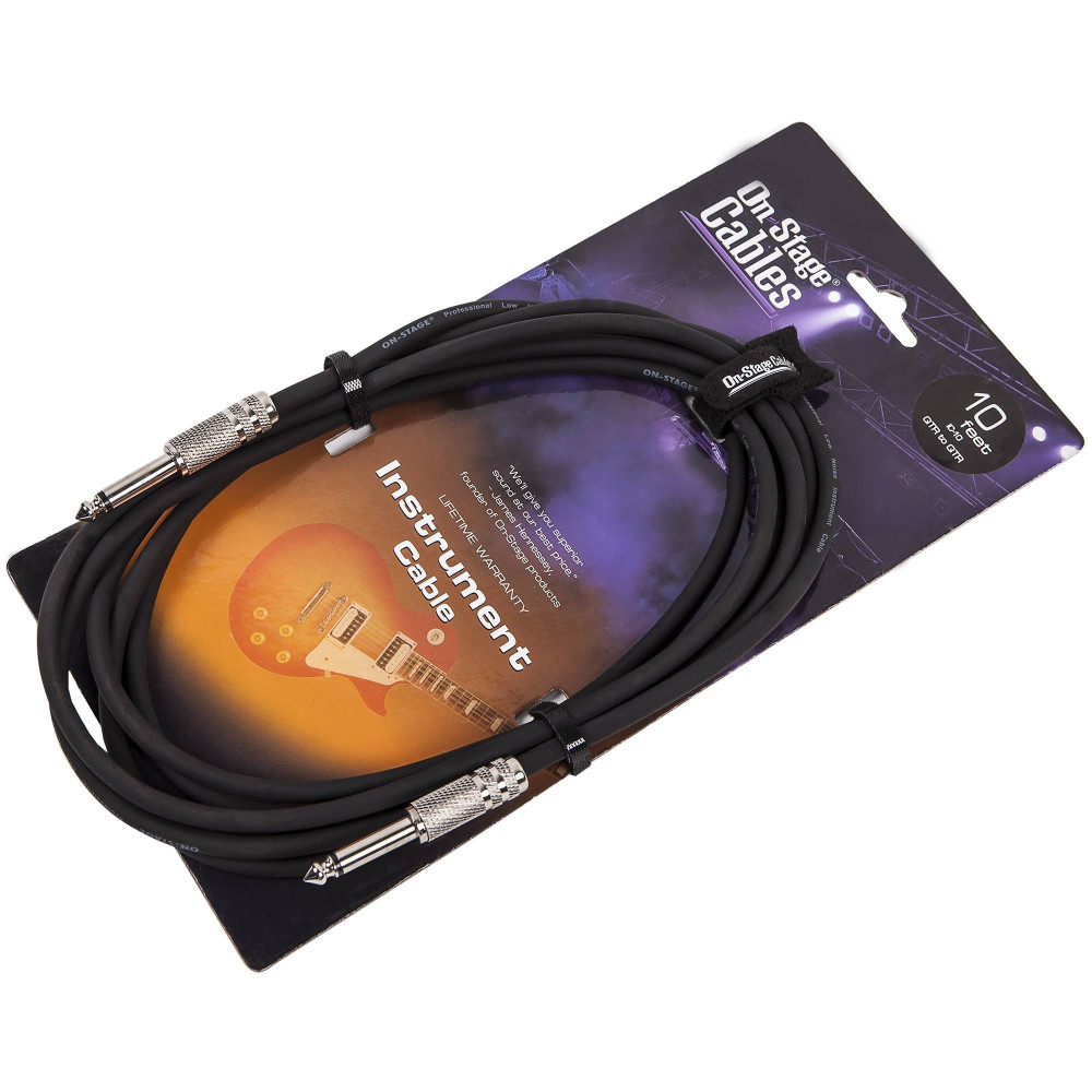 Onstage Hotwire IC10 Instrument Cable 10ft - High Quality Sound and Durability