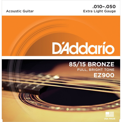 D'Addario, Acoustic Guitar Strings, 85/15 Bronze .010-.050 - Set EZ900