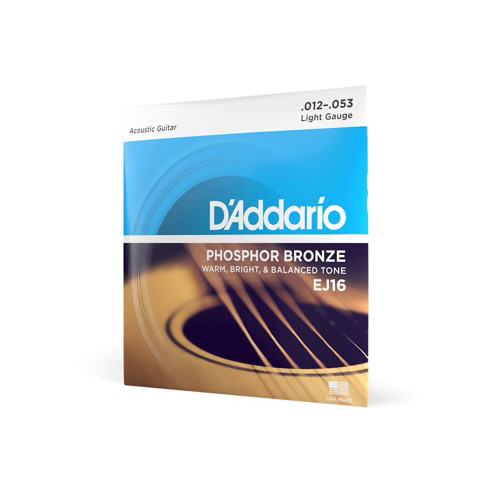 D'Addario EJ16 Phosphor Bronze Acoustic Guitar Strings - Bright, Balanced & Long Lasting