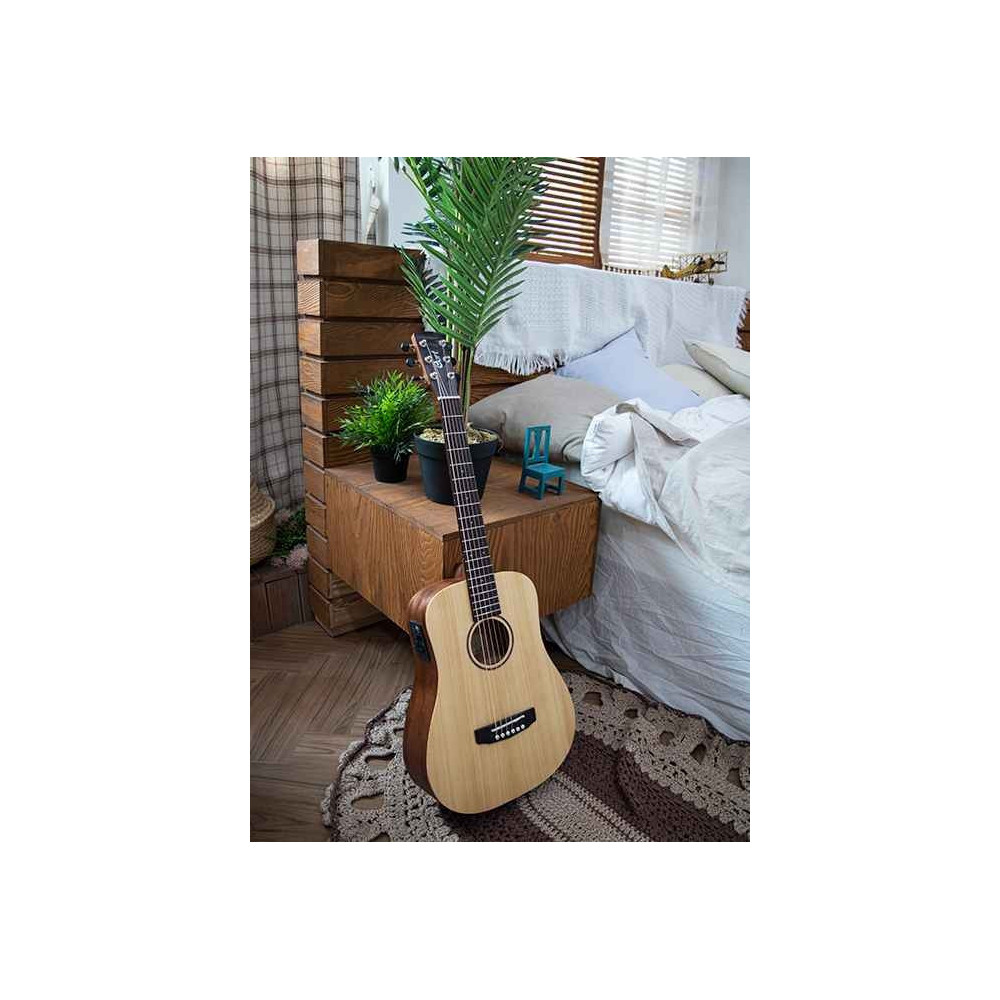 Cort Earth Series EARTH-MINI E Adirondack Electric Acoustic Guitar | Hear Rich Tone