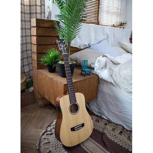 Cort Earth Series EARTH-MINI E Adirondack Electric Acoustic Guitar | Hear Rich Tone